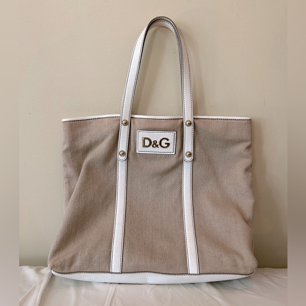 NWT - Dolce & Gabbana Tan Canvas Tote Bag